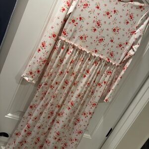 Women’s Floral Long Sleeve Cotton Dress - Pink Floral super soft!